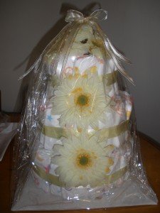 A Nappy Cake from a bridal shower (not my year 13 lunch!)